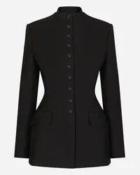 Dolce & Gabbana Giacca Dolce Lunga Monopetto In Cady Di Lana - Donna Giacche E Blazer Nero Lana Nero