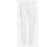 Jeans Skinny Stretch Bianco - Uomo Denim Multicolore