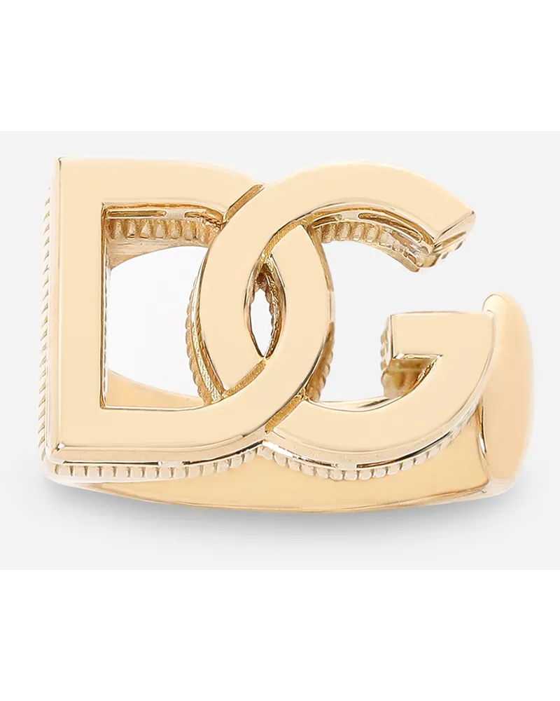 Dolce & Gabbana Logo Ring In Yellow 18kt Gold - Donna Anelli Oro Oro