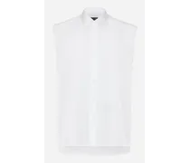 Camicia Over Senza Maniche In Popeline - Uomo Camicie Bianco Cotone
