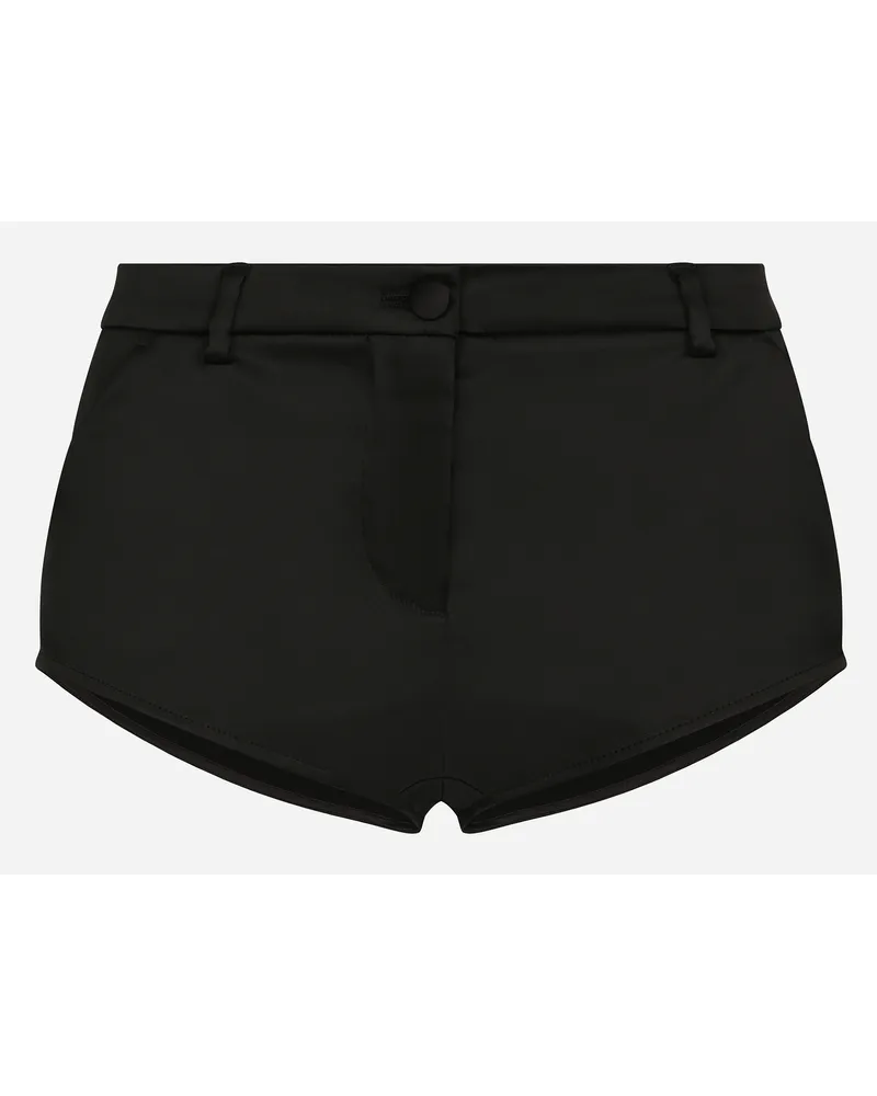 Dolce & Gabbana Pantaloncino Corto In Raso - Donna Pantaloni E Shorts Nero Raso Nero