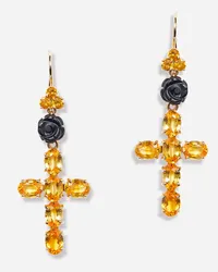 Dolce & Gabbana Family Yellow Gold Earrings With Yellow Sapphires - Donna Orecchini Oro Oro