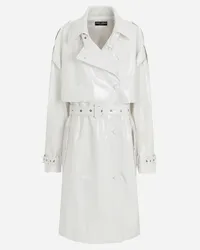 Dolce & Gabbana Trench In Cotone Spalmato - Donna Cappotti E Giubbotti Bianco Bianco