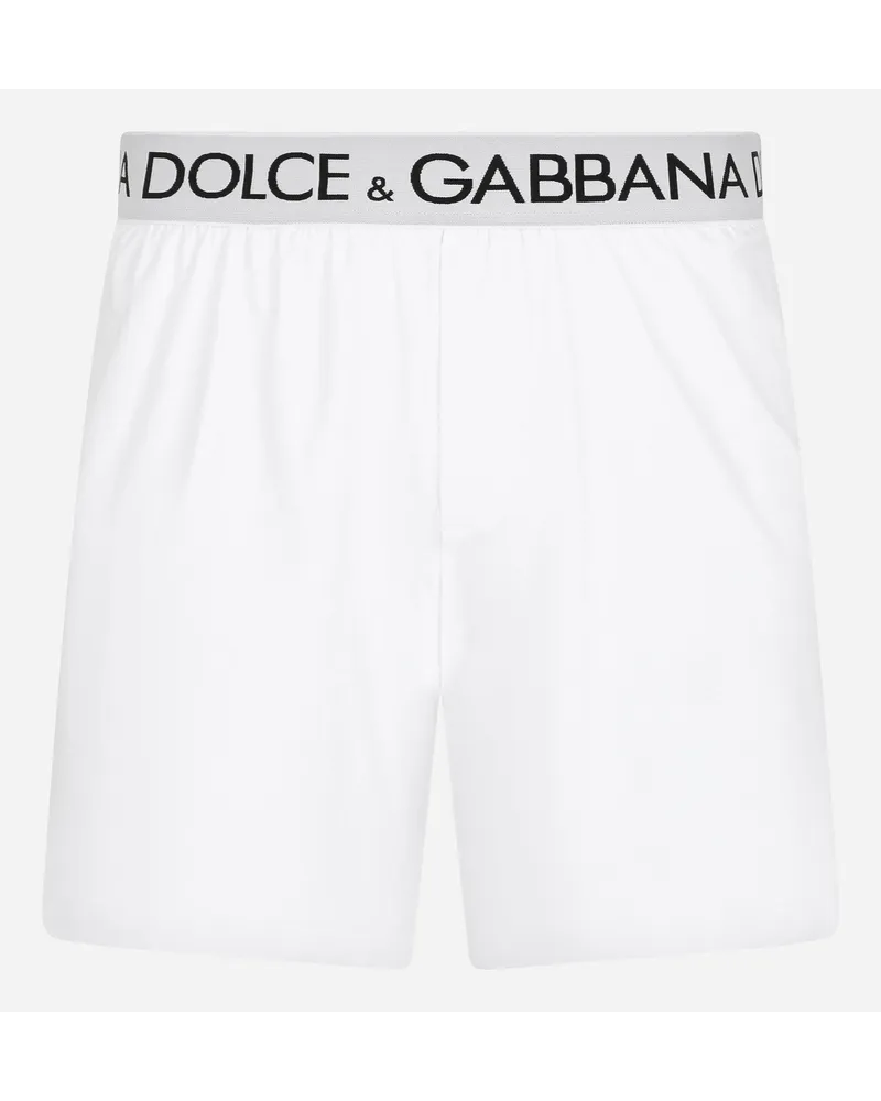 Dolce & Gabbana Shorts Cotone Bielastico - Uomo Intimo E Loungewear Bianco Cotone Bianco