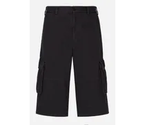 Bermuda Cargo In Cotone Con Placca - Uomo Pantaloni E Shorts Blu