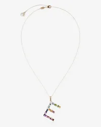 Dolce & Gabbana Pendente E Rainbow Alphabet Con Gemme Multicolor - Donna Collane Oro Oro