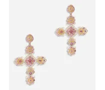Pizzo Earrings In Yellow 18kt Gold With Pink Tourmalines - Donna Orecchini Oro