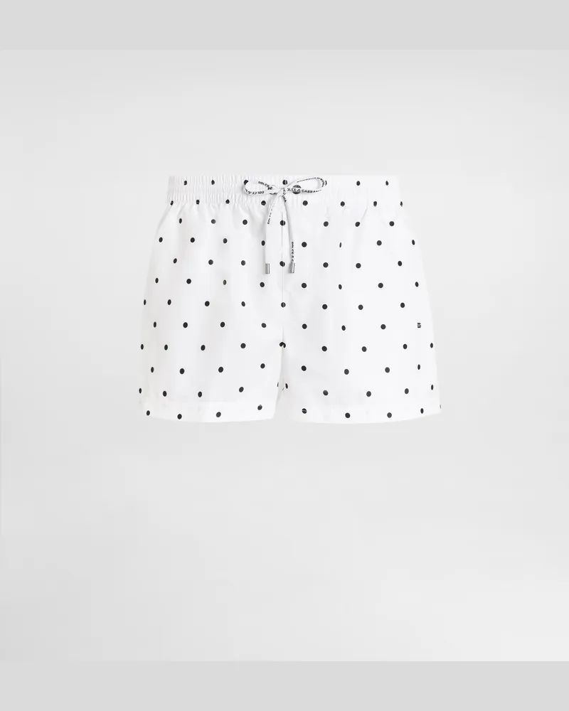 Dolce & Gabbana Polka Dot-print Short Swim Boxers - Uomo Beachwear Multicolore Multicolore