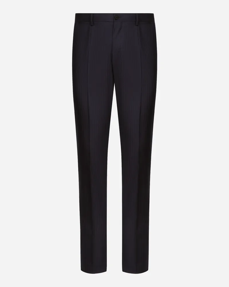 Dolce & Gabbana Pantalone Sartoriale In Lana Vergine - Uomo Pantaloni E Shorts Blu Blu