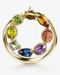 Dolce & Gabbana Rainbow Alphabet O Ring In Yellow Gold With Multicolor Fine Gems - Donna Anelli Oro Oro