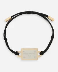 Dolce & Gabbana Bracciale Cordoncino Targhetta - Uomo Bijoux Multicolore Metallo Nero