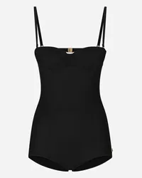 Dolce & Gabbana Costume Intero Balconcino - Donna Beachwear Nero Jersey Nero