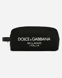 Dolce & Gabbana Necessaire In Nylon Con Logo Gommato - Uomo Portafogli E Piccola Pelletteria Nero Nylon Nero