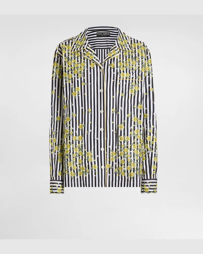 Dolce & Gabbana Camicia In Popeline Con Ricamo Fiori - Donna Camicie E Top Multicolore Ricamati