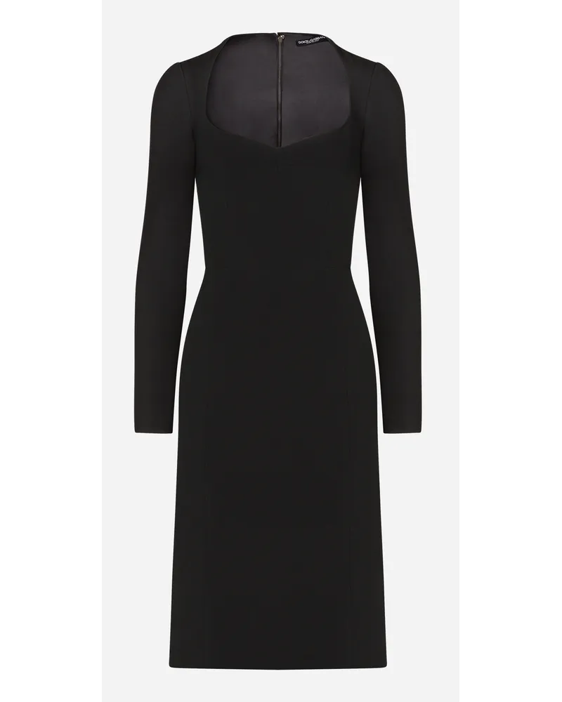Dolce & Gabbana Abito Midi Manica Lunga In Cady - Donna Abiti Nero Nero
