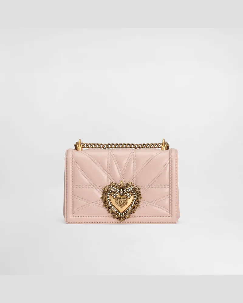 Dolce & Gabbana Borsa Devotion Media In Nappa Matelassé - Donna Borse A Spalla E Tracolla Cipria Pelle Cipria
