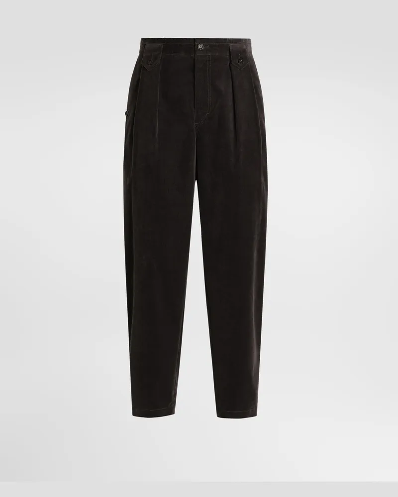 Dolce & Gabbana Pantaloni In Velluto - Uomo Collection Grigio Grigio