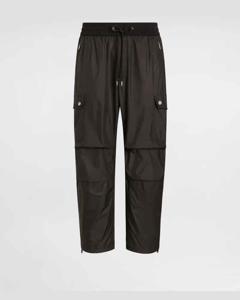 Dolce & Gabbana Pantaloni Jogging In Nylon - Uomo Pantaloni E Shorts Nero Nero