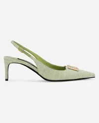 Dolce & Gabbana Slingback In Rafia - Donna Décolleté E Slingback Verde Verde