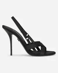 Dolce & Gabbana Sandalo In Raso - Donna Sandali E Zeppe Nero Nero