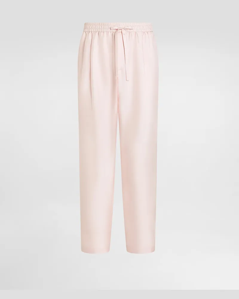 Dolce & Gabbana Pantaloni Jogging In Twill Di Seta - Uomo Pantaloni E Shorts Rosa Rosa