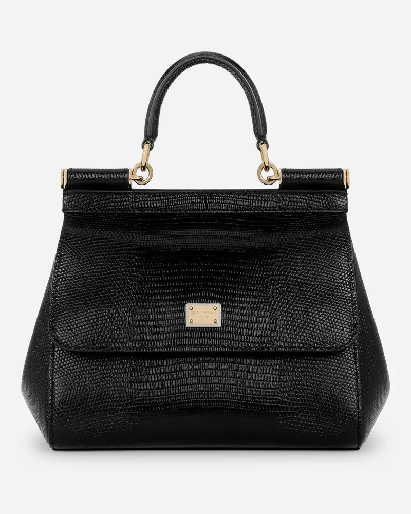Dolce & Gabbana Borsa A Mano Sicily Media - Donna Borse A Mano Nero Nero