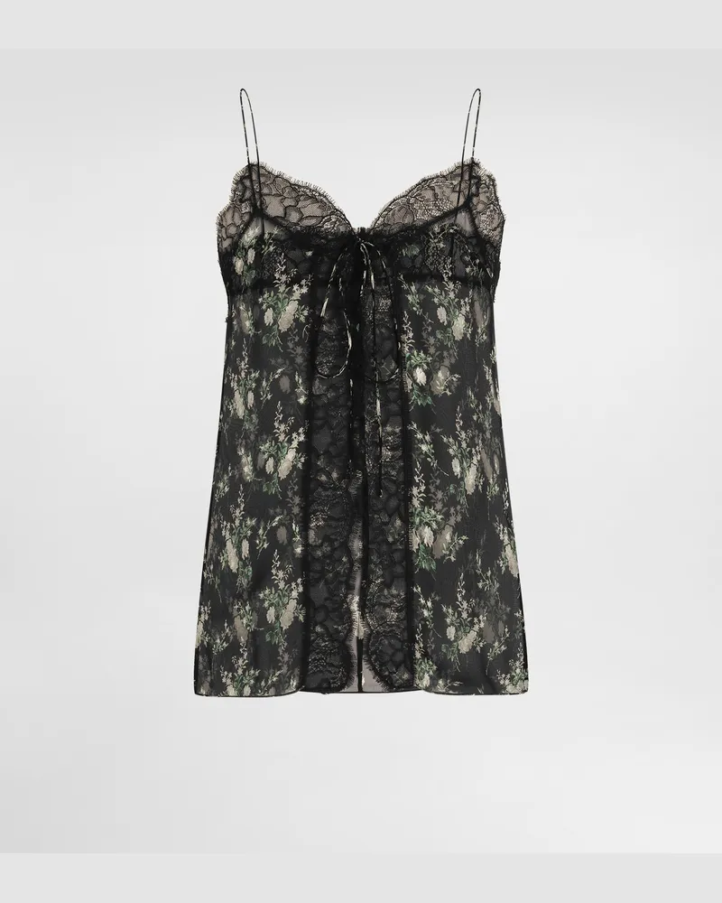 Dolce & Gabbana Top In Chiffon Stampa Rose E Fiorellini - Donna Camicie E Top Multicolore Multicolore