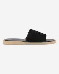 Dolce & Gabbana Slide In Suede - Uomo Sandali E Slide Nero Nero