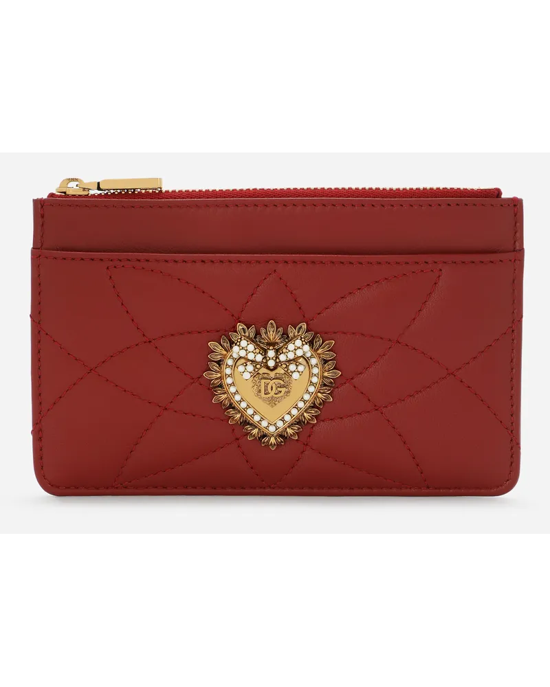 Dolce & Gabbana Portacarte Devotion Medio - Donna Portafogli E Piccola Pelletteria Rosso Pelle Rosso