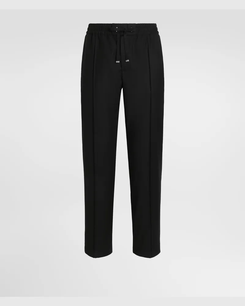 Dolce & Gabbana Pantaloni Jogging In Flanella - Uomo Collection Nero Nero
