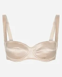 Dolce & Gabbana Reggiseno A Balconcino In Raso - Donna Intimo Cipria Cipria