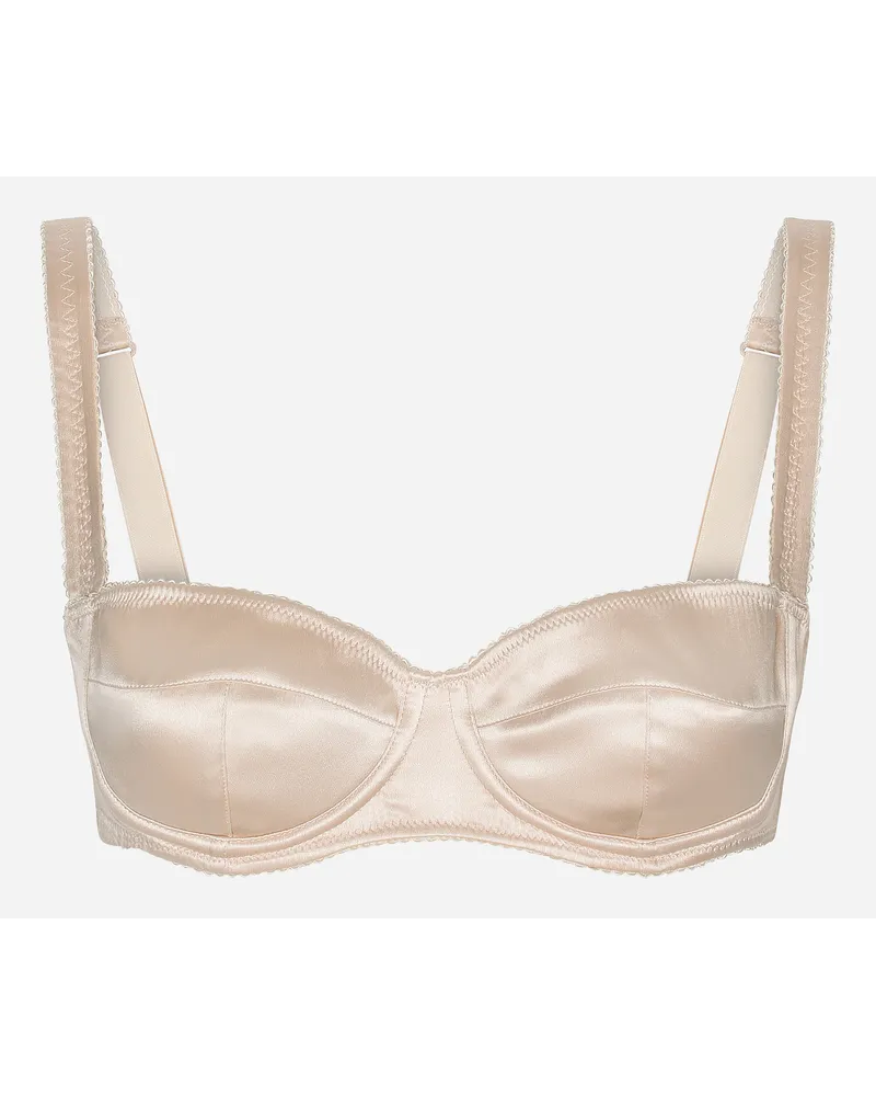 Dolce & Gabbana Reggiseno A Balconcino In Raso - Donna Intimo Cipria Cipria
