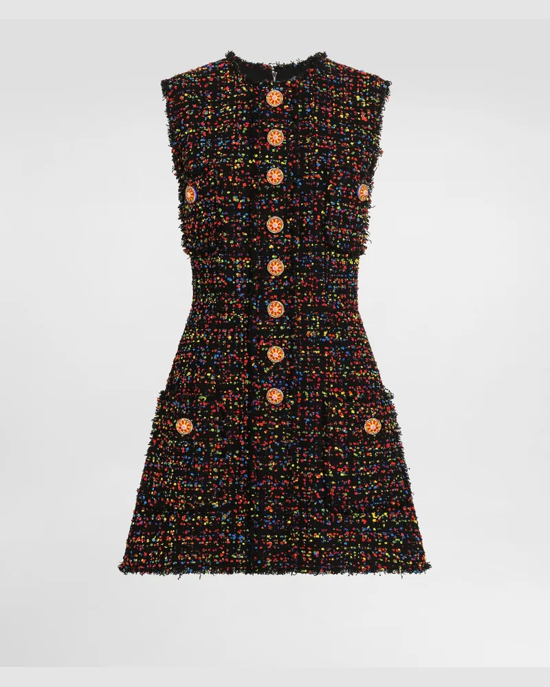 Dolce & Gabbana Abito In Tweed - Donna Abiti Multicolore Fantasia
