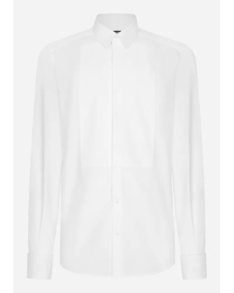 Dolce & Gabbana Camicia Tuxedo Gold Popeline Di Cotone - Uomo Camicie Bianco Bianco