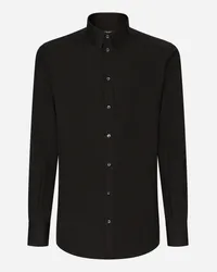 Dolce & Gabbana Camicia Fit Gold In Cotone - Uomo Camicie Nero Cotone Nero