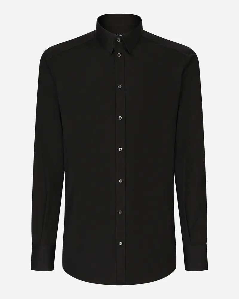 Dolce & Gabbana Camicia Fit Gold In Cotone - Uomo Camicie Nero Cotone Nero