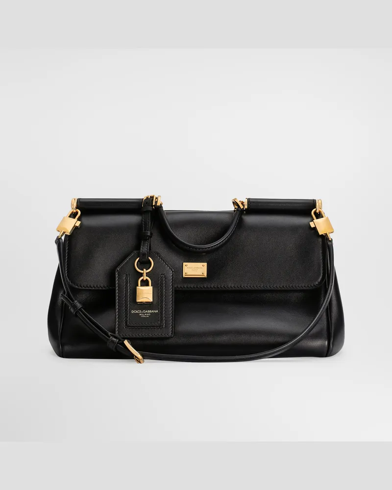 Dolce & Gabbana Borsa A Mano My Sicily In Pelle Di Vitello Plongé - Donna Borse A Mano Nero Nero