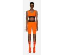 Top Bralette In Jersey Indemagliabile - Donna Camicie E Top Arancione Tessuto