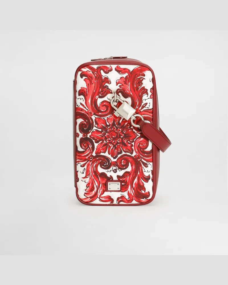 Dolce & Gabbana Borsa A Mano Lock In Canvas Stampa Maiolica - Uomo Borse Shopping Multicolore Multicolore