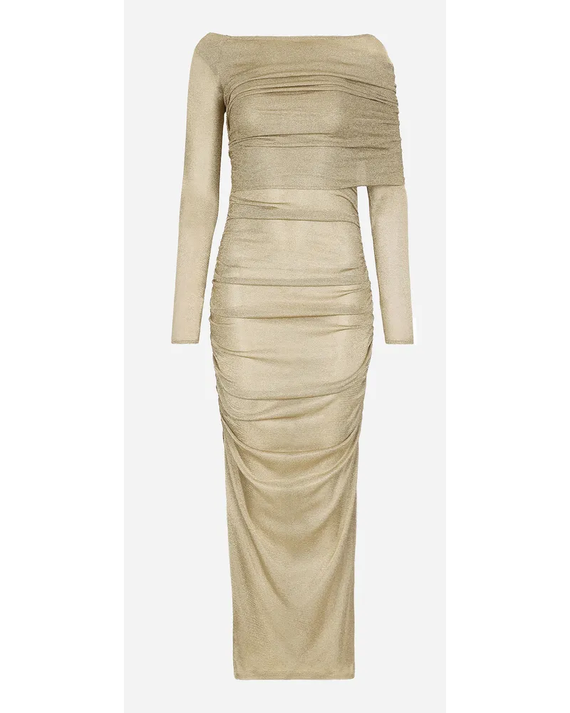 Dolce & Gabbana Abito Longuette In Maglina Lurex - Donna Abiti Oro Tessuto Oro
