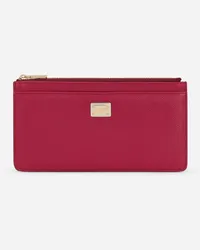 Dolce & Gabbana Portacarte Grande In Pelle Di Vitello Dauphine - Donna Portafogli E Piccola Pelletteria Fucsia Pelle Ciclamino