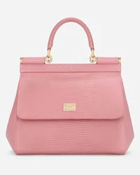 Dolce & Gabbana Borsa Sicily Piccola In Pelle Di Vitello Dauphine - Donna Borse A Mano Rosa Pelle Rosa