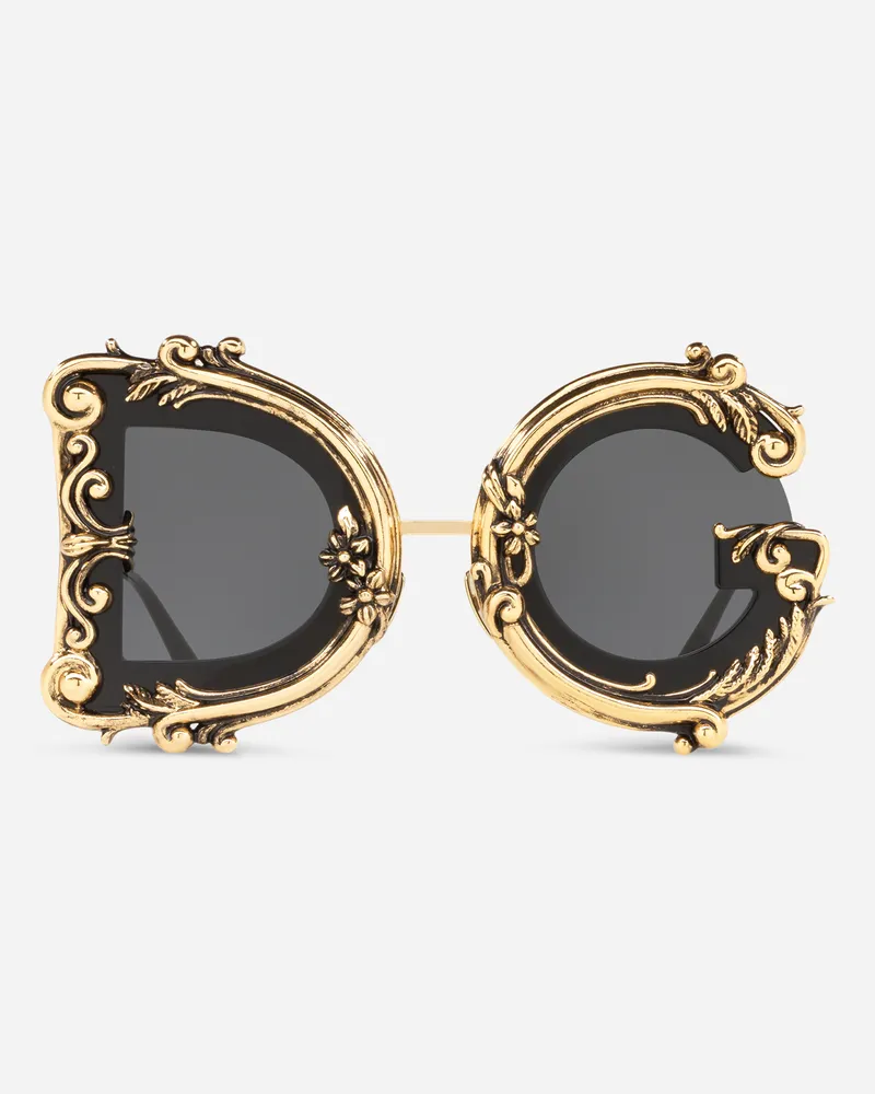 Dolce & Gabbana Dg Baroque Sunglasses - Donna Icons Nero E Oro Acetato Generic