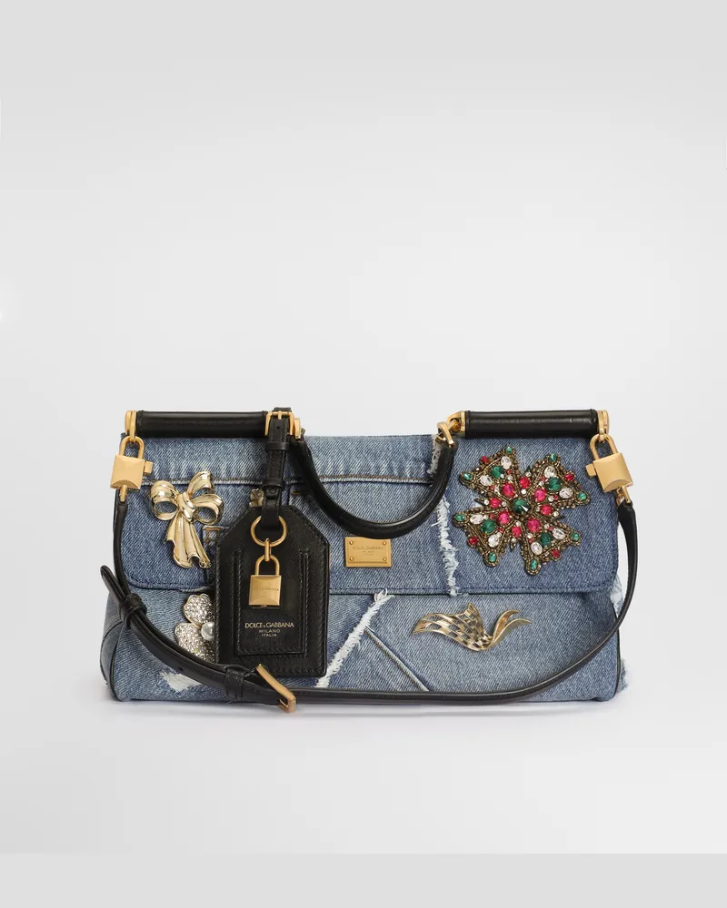 Dolce & Gabbana Borsa A Mano My Sicily In Denim - Donna Borse A Mano Multicolore Blu