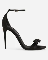 Dolce & Gabbana Sandalo In Raso - Donna Sandali E Zeppe Nero Viscosa Nero