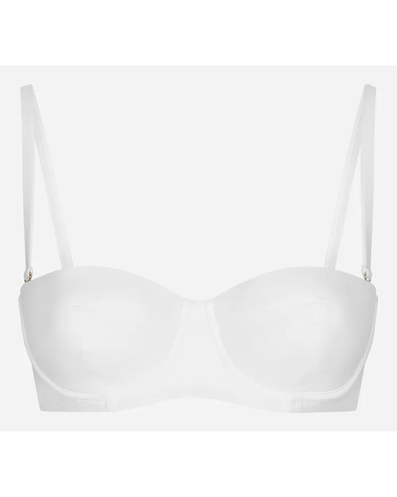 Dolce & Gabbana Reggiseno A Balconcino Da Mare - Donna Beachwear Bianco Jersey Bianco