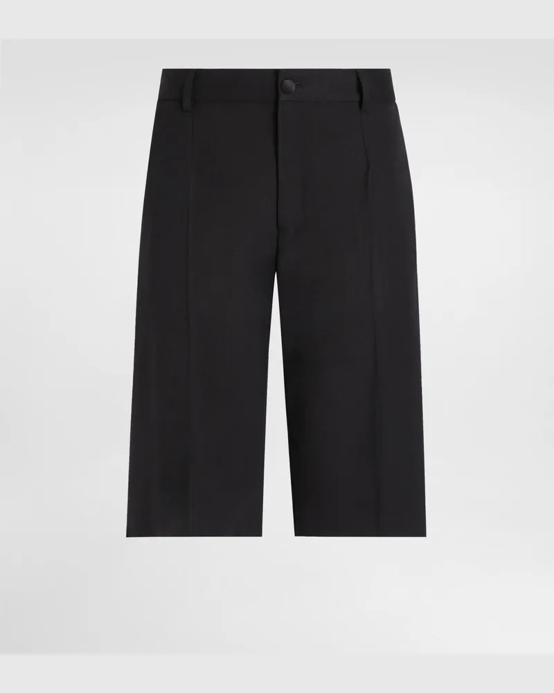 Dolce & Gabbana Bermuda In Sallia Di Lana - Donna Pantaloni E Shorts Nero Lana Nero