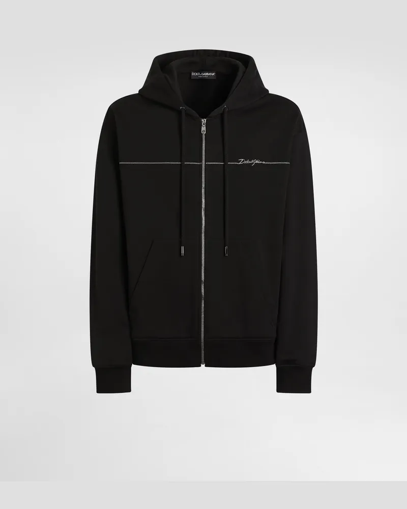 Dolce & Gabbana Felpa In Cotone Con Cappuccio - Uomo Felpe Nero Nero