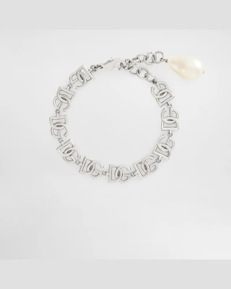 Dolce & Gabbana Bracciale A Catena Multi Logo Dg - Donna Bijoux Argento Metallo Argento