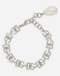 Dolce & Gabbana Bracciale A Catena Multi Logo Dg - Donna Bijoux Argento Metallo Argento